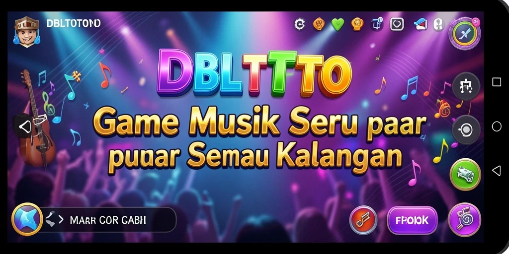 Tampilan gameplay DBLTOTO yang seru dan mengasyikkan dengan lagu-lagu menarik.