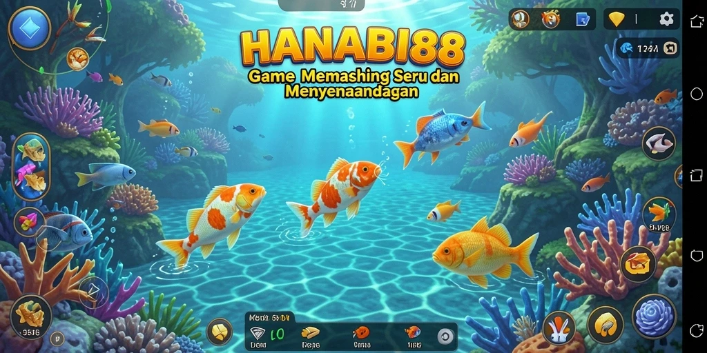 Screenshot gameplay HANABI88 menampilkan aksi memancing yang mendebarkan.