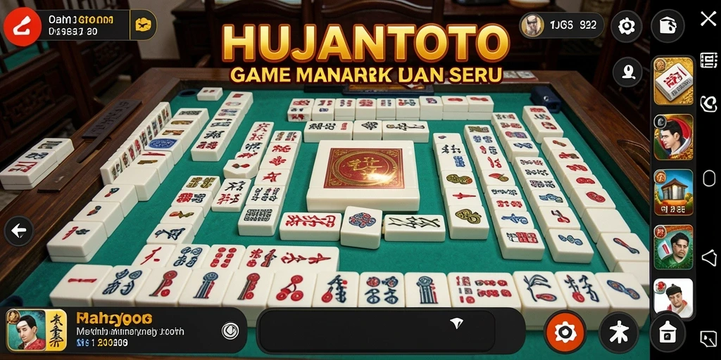 Screenshot gameplay HUJANTOTO yang menampilkan keseruan permainan Mahjong.