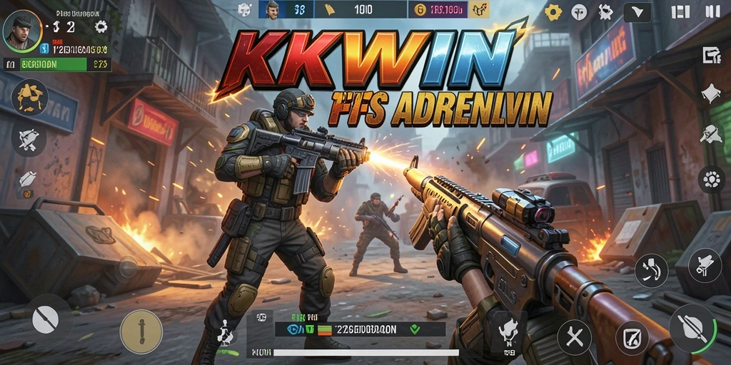 Tampilan menegangkan dari aksi gameplay KKWIN di medan perang.