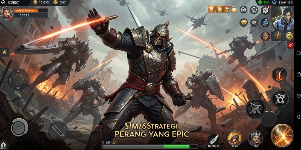 Tangkapan layar gameplay epic dari KO857, menunjukkan pertempuran strategi yang mendalam.