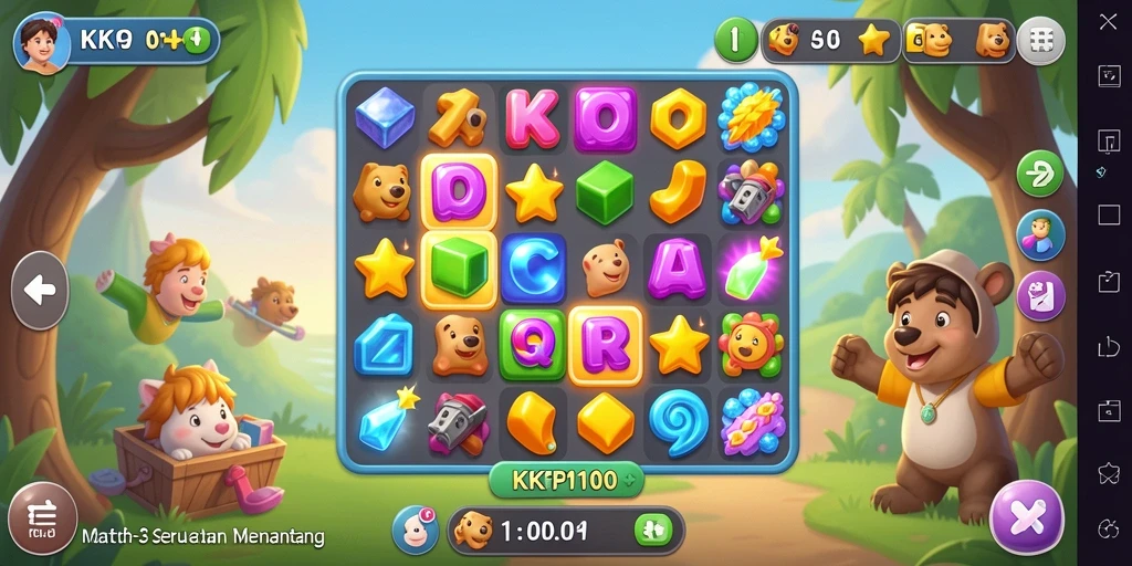 Tampilan gameplay KPK100 yang seru dan penuh warna.
