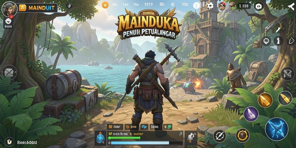 Screenshot gameplay MAINDUIT menampilkan eksplorasi dunia terbuka yang menarik.