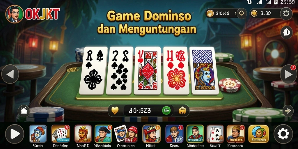 Tampilan gameplay Domino yang seru dan menantang di OKJKT.