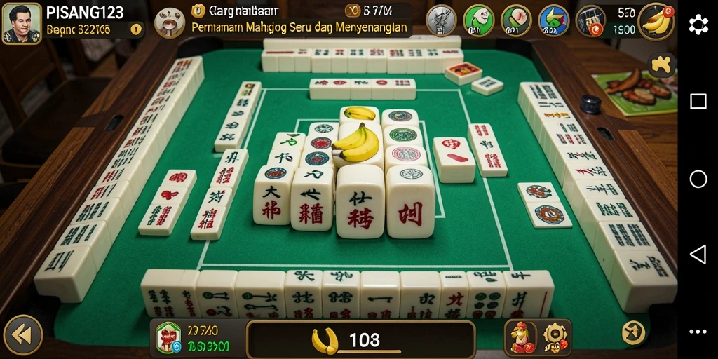 Tampilan screenshot utama PISANG123 menampilkan gameplay Mahjong yang menarik.