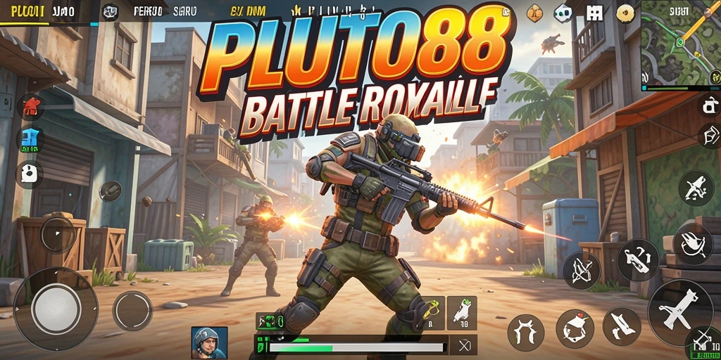 Gameplay Battle Royale seru dan mendebarkan di PLUTO88.