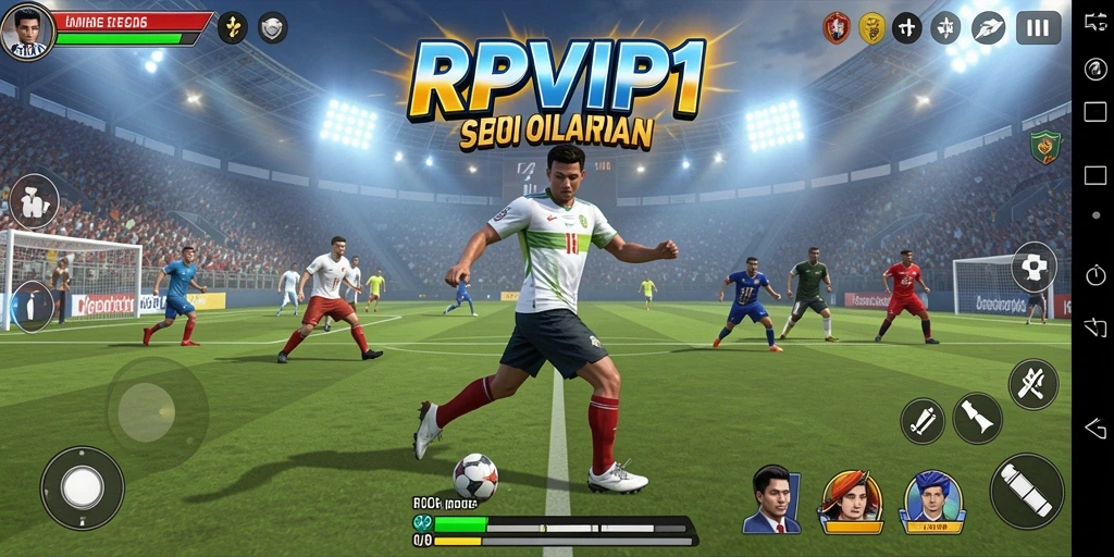 Tangkapan layar utama RPVIP1 menunjukkan pemain beraksi dalam pertandingan olahraga.