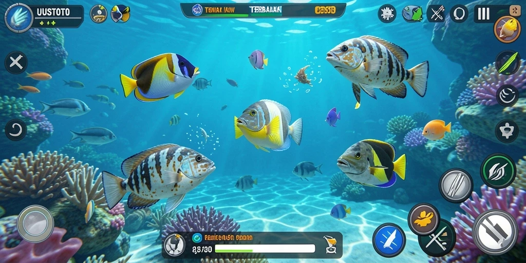 Screenshot utama gameplay Tembak Ikan UUSTOTO yang menarik.